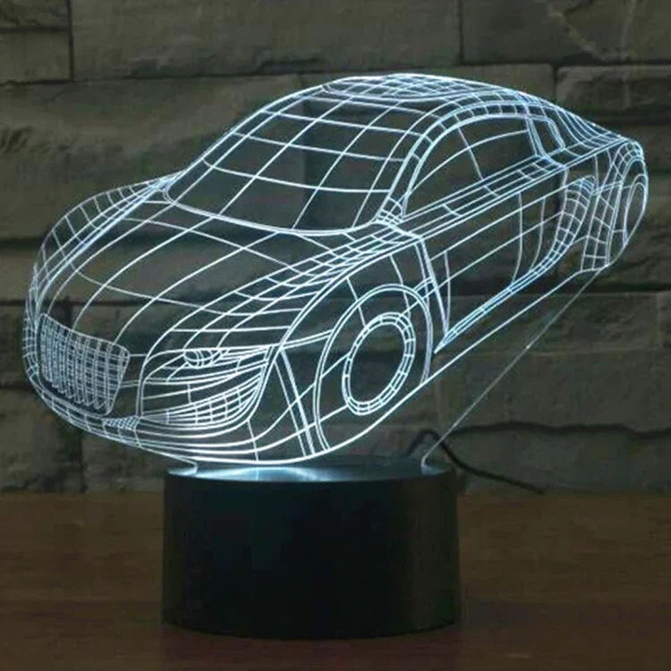 Lâmpada de Secretária Estéreo Visual Criativa com Descoloração de 7 Cores, Luz Noturna, Estilo Carro