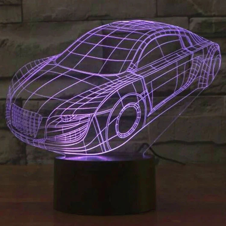 Lâmpada de Secretária Estéreo Visual Criativa com Descoloração de 7 Cores, Luz Noturna, Estilo Carro