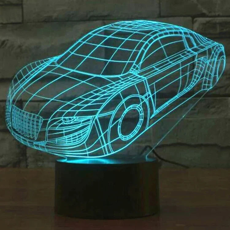 Lâmpada de Secretária Estéreo Visual Criativa com Descoloração de 7 Cores, Luz Noturna, Estilo Carro