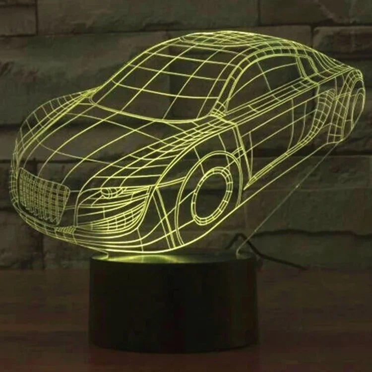 Lâmpada de Secretária Estéreo Visual Criativa com Descoloração de 7 Cores, Luz Noturna, Estilo Carro
