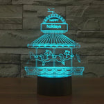 Lâmpada de Secretária Estéreo Visual Criativa com Descoloração de 7 Cores, Luz Noturna, Estilo Parque de Diversões