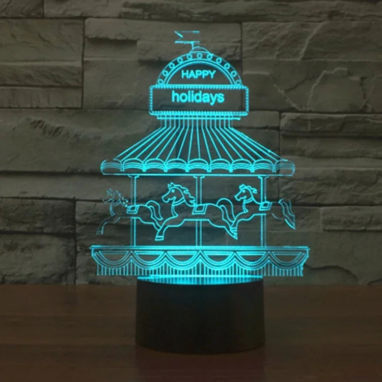 Lâmpada de Secretária Estéreo Visual Criativa com Descoloração de 7 Cores, Luz Noturna, Estilo Parque de Diversões