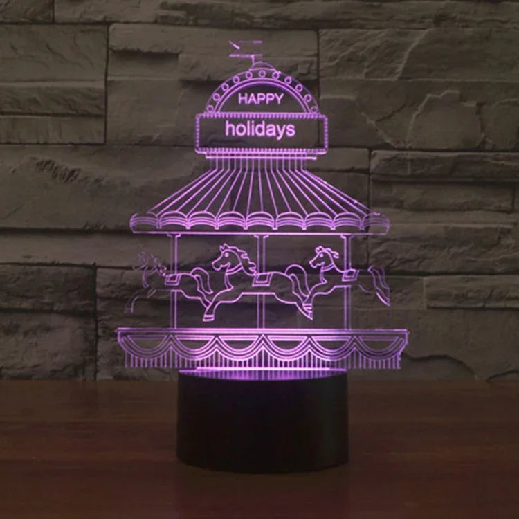 Lâmpada de Secretária Estéreo Visual Criativa com Descoloração de 7 Cores, Luz Noturna, Estilo Parque de Diversões