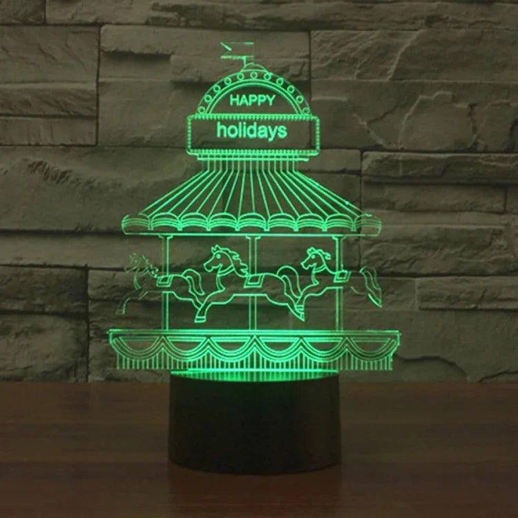 Lâmpada de Secretária Estéreo Visual Criativa com Descoloração de 7 Cores, Luz Noturna, Estilo Parque de Diversões