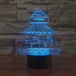 Lâmpada de Secretária Estéreo Visual Criativa com Descoloração de 7 Cores, Luz Noturna, Estilo Parque de Diversões