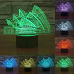 Lâmpada de Secretária Estéreo Visual Criativa com Descoloração de 7 Cores, Luz Noturna, Estilo Ópera de Sydney