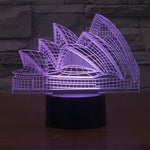Lâmpada de Secretária Estéreo Visual Criativa com Descoloração de 7 Cores, Luz Noturna, Estilo Ópera de Sydney