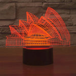 Lâmpada de Secretária Estéreo Visual Criativa com Descoloração de 7 Cores, Luz Noturna, Estilo Ópera de Sydney