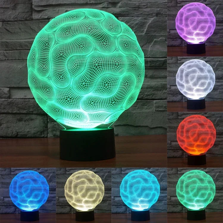 Lâmpada de Secretária Estéreo Visual Criativa com Descoloração de 7 Cores, Luz Noturna, Estilo Cérebro