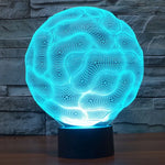 Lâmpada de Secretária Estéreo Visual Criativa com Descoloração de 7 Cores, Luz Noturna, Estilo Cérebro