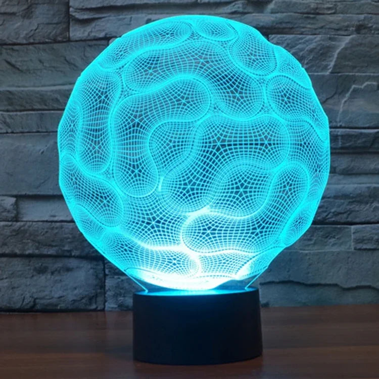 Lâmpada de Secretária Estéreo Visual Criativa com Descoloração de 7 Cores, Luz Noturna, Estilo Cérebro