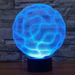 Lâmpada de Secretária Estéreo Visual Criativa com Descoloração de 7 Cores, Luz Noturna, Estilo Cérebro