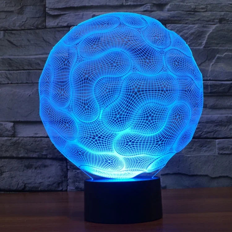 Lâmpada de Secretária Estéreo Visual Criativa com Descoloração de 7 Cores, Luz Noturna, Estilo Cérebro