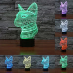 Lâmpada de Secretária Estéreo Visual Criativa com Descoloração de 7 Cores, Luz Noturna, Estilo Gato de Perfil