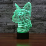Lâmpada de Secretária Estéreo Visual Criativa com Descoloração de 7 Cores, Luz Noturna, Estilo Gato de Perfil