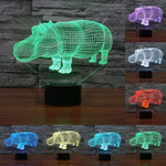 Lâmpada de Secretária Estéreo Visual Criativa com Descoloração de 7 Cores, Luz Noturna, Estilo Rinoceronte