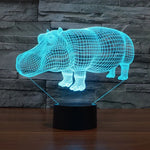 Lâmpada de Secretária Estéreo Visual Criativa com Descoloração de 7 Cores, Luz Noturna, Estilo Rinoceronte