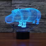 Lâmpada de Secretária Estéreo Visual Criativa com Descoloração de 7 Cores, Luz Noturna, Estilo Rinoceronte