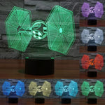 Lâmpada de Secretária Estéreo Visual Criativa com Descoloração de 7 Cores, Luz Noturna, Estilo TIE Fighter