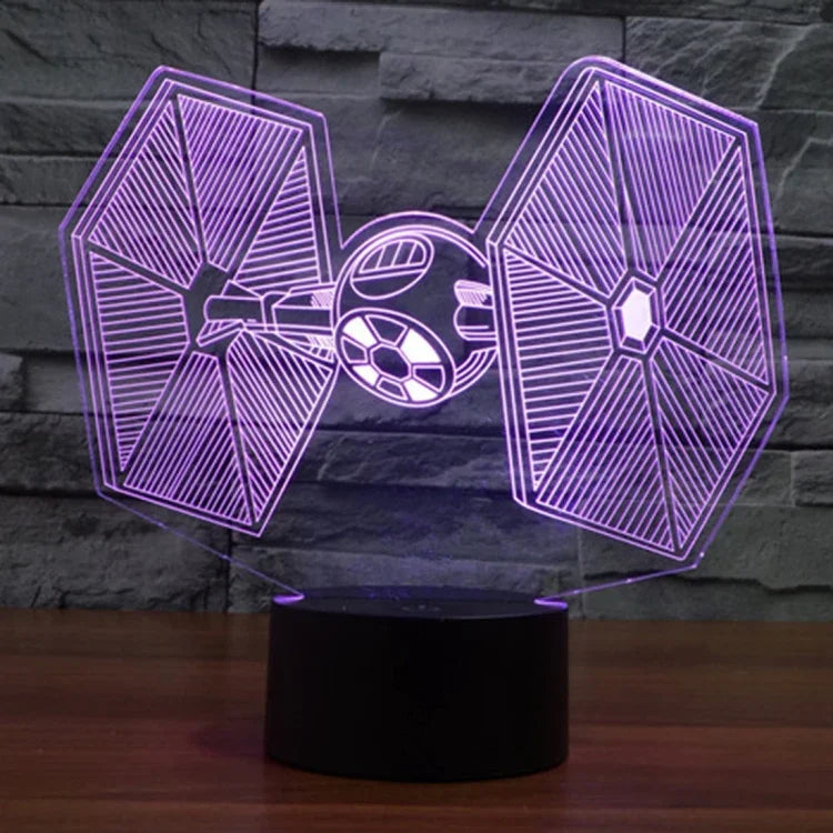 Lâmpada de Secretária Estéreo Visual Criativa com Descoloração de 7 Cores, Luz Noturna, Estilo TIE Fighter