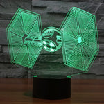 Lâmpada de Secretária Estéreo Visual Criativa com Descoloração de 7 Cores, Luz Noturna, Estilo TIE Fighter