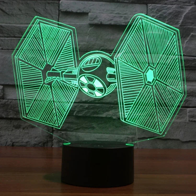 Lâmpada de Secretária Estéreo Visual Criativa com Descoloração de 7 Cores, Luz Noturna, Estilo TIE Fighter