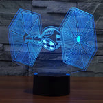 Lâmpada de Secretária Estéreo Visual Criativa com Descoloração de 7 Cores, Luz Noturna, Estilo TIE Fighter