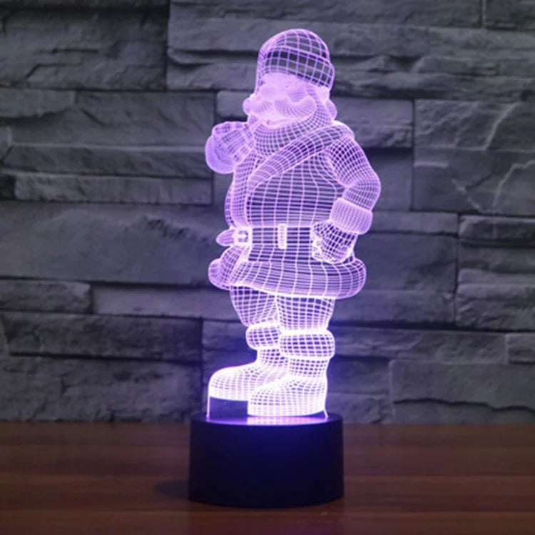 Lâmpada de Secretária Criativa Visual Estéreo com Descoloração de 7 Cores, Luz Noturna, Estilo Pai Natal