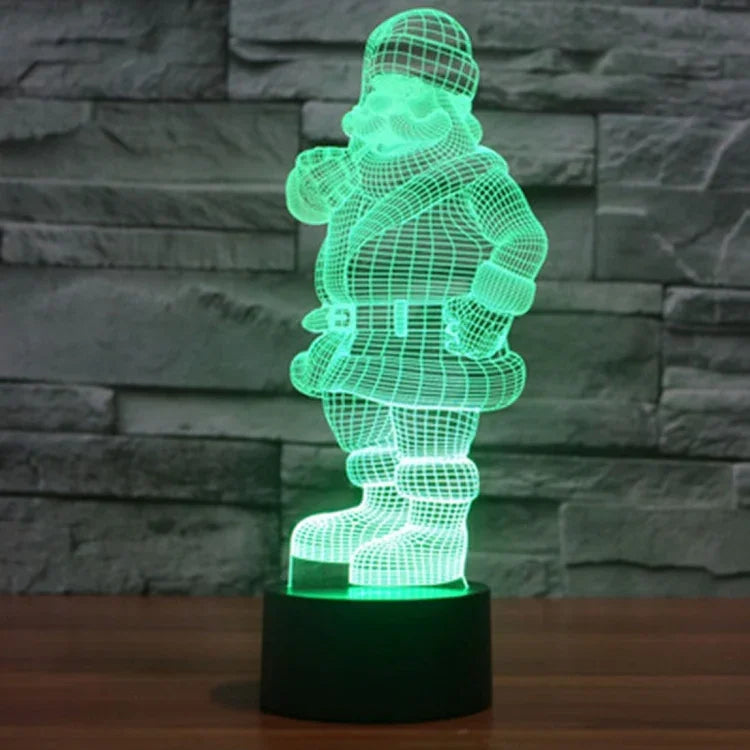 Lâmpada de Secretária Criativa Visual Estéreo com Descoloração de 7 Cores, Luz Noturna, Estilo Pai Natal