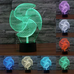 Lâmpada de Secretária Criativa Visual Estéreo com Descoloração de 7 Cores, Luz Noturna, Estilo Grande Catavento