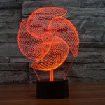 Lâmpada de Secretária Criativa Visual Estéreo com Descoloração de 7 Cores, Luz Noturna, Estilo Grande Catavento