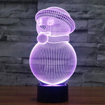 Lâmpada de Secretária Criativa Visual Estéreo com Descoloração de 7 Cores, Luz Noturna, Estilo Boneco de Neve