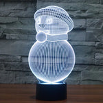 Lâmpada de Secretária Criativa Visual Estéreo com Descoloração de 7 Cores, Luz Noturna, Estilo Boneco de Neve