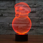Lâmpada de Secretária Criativa Visual Estéreo com Descoloração de 7 Cores, Luz Noturna, Estilo Boneco de Neve
