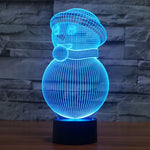 Lâmpada de Secretária Criativa Visual Estéreo com Descoloração de 7 Cores, Luz Noturna, Estilo Boneco de Neve