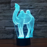 Lâmpada de Secretária Criativa Visual Estéreo com Descoloração de 7 Cores, Luz Noturna, Estilo Camelo