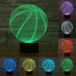 Lâmpada de Secretária Criativa Visual Estéreo com Descoloração de 7 Cores, Luz Noturna, Estilo Basquetebol