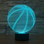 Lâmpada de Secretária Criativa Visual Estéreo com Descoloração de 7 Cores, Luz Noturna, Estilo Basquetebol