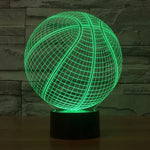 Lâmpada de Secretária Criativa Visual Estéreo com Descoloração de 7 Cores, Luz Noturna, Estilo Basquetebol