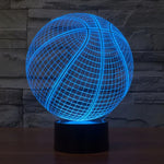 Lâmpada de Secretária Criativa Visual Estéreo com Descoloração de 7 Cores, Luz Noturna, Estilo Basquetebol