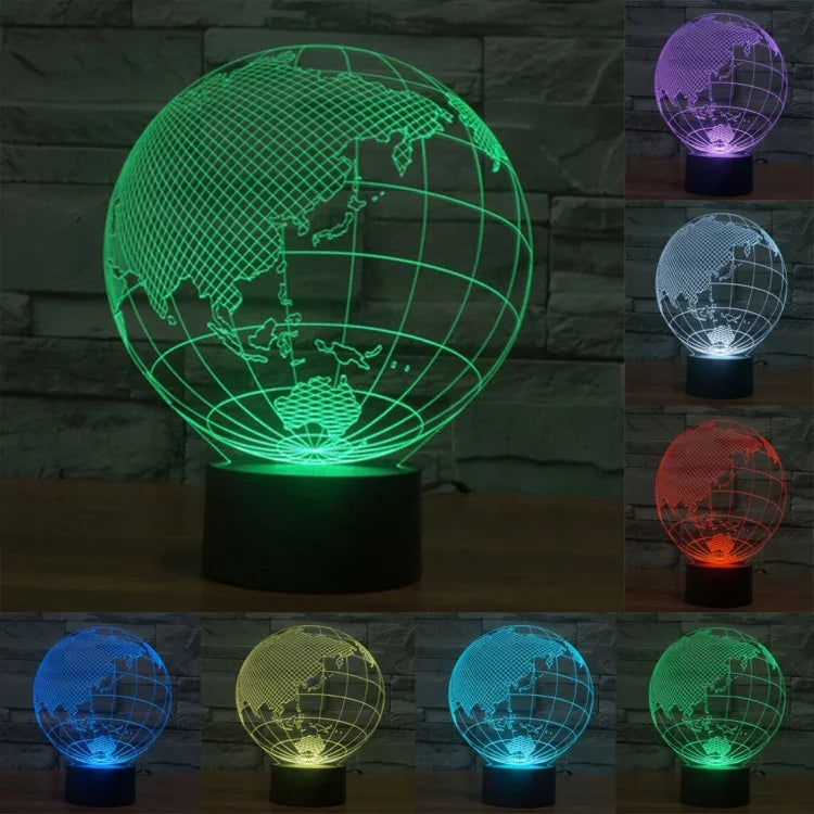 Lâmpada de Secretária Criativa Visual Estéreo com Descoloração de 7 Cores, Luz Noturna, Estilo Ásia