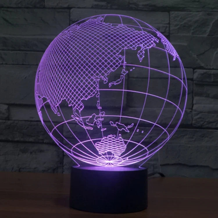 Lâmpada de Secretária Criativa Visual Estéreo com Descoloração de 7 Cores, Luz Noturna, Estilo Ásia