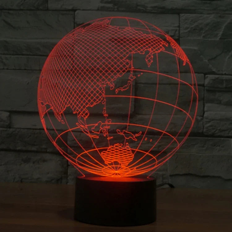 Lâmpada de Secretária Criativa Visual Estéreo com Descoloração de 7 Cores, Luz Noturna, Estilo Ásia