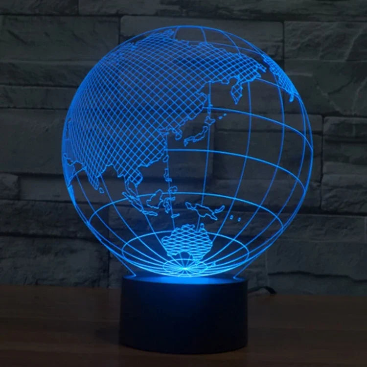 Lâmpada de Secretária Criativa Visual Estéreo com Descoloração de 7 Cores, Luz Noturna, Estilo Ásia