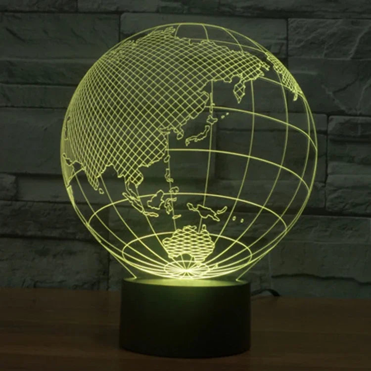 Lâmpada de Secretária Criativa Visual Estéreo com Descoloração de 7 Cores, Luz Noturna, Estilo Ásia
