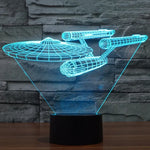 Lâmpada de Secretária Criativa Visual Estéreo com Descoloração de 7 Cores, Luz Noturna, Estilo Nave Estelar Star Trek