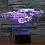 Lâmpada de Secretária Criativa Visual Estéreo com Descoloração de 7 Cores, Luz Noturna, Estilo Nave Estelar Star Trek