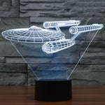 Lâmpada de Secretária Criativa Visual Estéreo com Descoloração de 7 Cores, Luz Noturna, Estilo Nave Estelar Star Trek