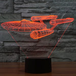 Lâmpada de Secretária Criativa Visual Estéreo com Descoloração de 7 Cores, Luz Noturna, Estilo Nave Estelar Star Trek