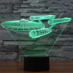 Lâmpada de Secretária Criativa Visual Estéreo com Descoloração de 7 Cores, Luz Noturna, Estilo Nave Estelar Star Trek
